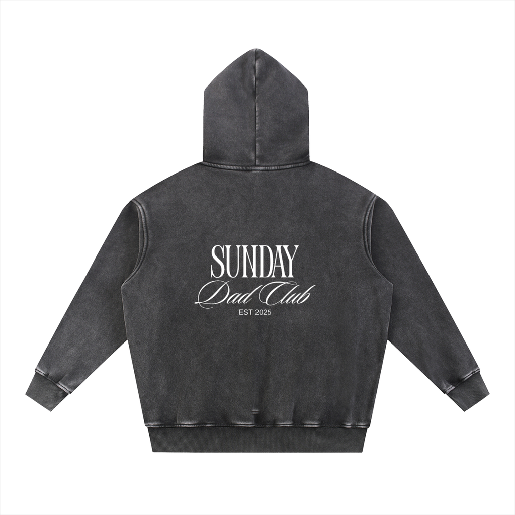 Sunday Dad Club Faded Black Fleece Hoodie
